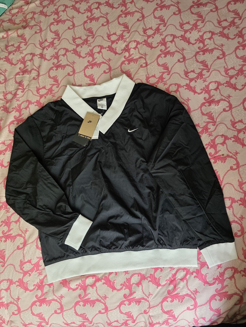 Nike Black Bomber Jacket with White Trim